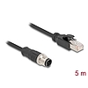 Delock Kábel M12 D kódolt 4 tűs apa - RJ45 apa PVC 5 m hosszú