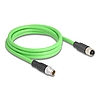 Delock Kábel M12 X kódolt 8 tűs apa - anya PUR (TPU) 2 m