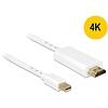 Delock Kábel mini Displayport 1.1 dugó - High Speed HDMI A dugó 4K 3 m, aranyozott, fehér (83708)