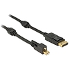 Delock Kábel mini Displayport 1.2-dugós csatlakozó csavarral > Displayport-csatlakozódugó 4K (83721)