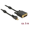 Delock Kábel mini Displayport 1.2-dugós csatlakozó csavarral > DVI-csatlakozódugó 4K 30 Hz aktív 5 m (85637)