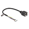 Delock Kábel RJ45 anya tűfej anya 1,25 mm 4 tűs és tűfej anya 1,25 mm 6 tűs Cat.5e, 30 cm, fekete