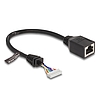 Delock Kábel RJ45 anya tűfej anya 2,00 mm 8 tűs 23 cm Cat.5e, fekete