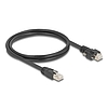 Delock Kábel RJ45 apa - RJ45 apa csavarokkal 20 mm GigE kamerához Cat.6A S/FTP 1 m fekete