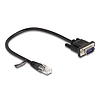 Delock Kábel RJ45 apa - soros RS-232 D-Sub 9 apa, 30 cm, fekete