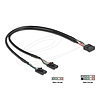 Delock Kábel USB 2.0-s csatlakozóhüvellyel, 2,54 mm, 10 tű a 2 x USB 2.0-s csatlakozóhüvellyel, 2,54 mm, 4 tű, 30 cm