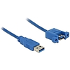 Delock kábel USB 3.0 A-típusú apa > USB 3.0 A-típusú anya rögzítőfejjel 1 m (85112)