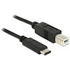 Delock Kábel USB Type-C 2.0 dugó > USB 2.0 B típusú dugó 1 m fekete (83601)