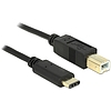 Delock Kábel USB Type-C 2.0 dugó > USB 2.0 B-típusú dugó 2,0 m fekete (83330)