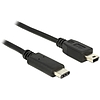 Delock Kábel USB Type-C 2.0 dugó > USB 2.0 Mini-B típusú dugó 0,5 m fekete (83335)