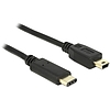 Delock Kábel USB Type-C 2.0 dugó > USB 2.0 Mini-B típusú dugó 2,0 m fekete (83336)