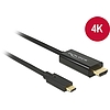 Delock Kábel USB Type-C csatlakozó > HDMI csatlakozó (DP váltakozó mód) 4K 30 Hz, 2m fekete (85259)