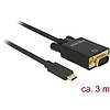 Delock Kábel USB Type-C csatlakozódugóval > VGA csatlakozódugóval (DP váltakozó mód) Full HD 1080p, (85263)