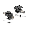 Delock Keystone modul, DC 5,5 x 2,1 mm-csatlakozóhüvely, DC 5,5 x 2,5 mm méretű apa, fekete