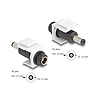 Delock Keystone modul, DC 5,5 x 2,1 mm-csatlakozóhüvely, DC 5,5 x 2,5 mm méretű apa, fehér