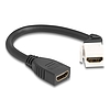 Delock Keystone modul HDMI kábel anya - anya 45 -ban hajlított 8K 60 Hz 20 cm, fekete