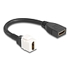 Delock Keystone modul HDMI kábel anya - anya 8K 60 Hz 20 cm, fekete
