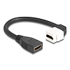 Delock Keystone modul HDMI kábel anya - anya 90 -ban hajlított 8K 60 Hz 20 cm, fekete