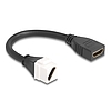 Delock Keystone modul HDMI kábel anya anya diagonális 8K 60 Hz 20 cm, fekete