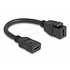 Delock Keystone modul kábel HDMI anya-alj 8K 60 Hz 20 cm fekete