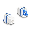 Delock Keystone Modul RJ45 anya - LSA Cat.6A eszköz nélkül beszerelhető, valamint rendelkezik kék elcsavarható zárral