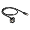 Delock Keystone modul, USB 2.0 A-anya > USB Type-C apa 250 , kábellel 0,5 m
