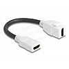 Delock Keystone modulkábel HDMI anya-hüvely 8K 60 Hz 20 cm fehér