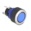 Delock Kiálló nyomógomb installációhoz 22 mm 5 db. forrasztott csatlakozó működtetővel lapos, műanyag kék LED világítás