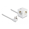Delock Kibővítő csatlakozó kocka 3 irányú gyerekzárral és USB PD 3.0 töltővel 20 W, 1,5 m hosszú kábellel, fehér színű