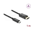 Delock Koaxiális USB Type-C - DisplayPort kábel (DP Alt Mode) 4K 60 Hz fonott borítással 1 m (81701)