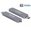 Delock Külső ház az M.2 NVME PCIe SSD-hez USB Type-C - és A-típusú USB csatlakozóval apa (42616)