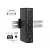 Delock Külso ipari hub 4 x USB 3.0 A-típusú 15 kV ESD védelemmel (63309)