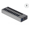 Delock Külso SuperSpeed USB hub 10 bemenettel és kapcsolóval (63670)