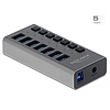 Delock Külső SuperSpeed USB hub 7 bemenettel és kapcsolóval (63669)