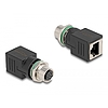 Delock M12 adapter A-kódolt 8 tűs anya - RJ45 anya egyenes