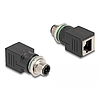 Delock M12 adapter D-kódolt 4 tűs apa - RJ45 anya egyenes