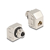Delock M12 adapter X-kódú 8 tűs anya - RJ45 anya Cat.6A STP fém