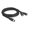 Delock M12 kábel A-kódú, 8 tűs anya- 2 x USB 2.0 A-típusú anya 3 m fekete