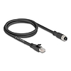 Delock M12 kábel X-kódolt 8 tűs apa - RJ45 anya Cat.5e S/FTP flexibilis 1 m fekete