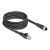 Delock M12 kábel X-kódolt 8 tűs apa - RJ45 anya Cat.5e S/FTP flexibilis 5 m fekete