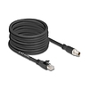 Delock M12 kábel X-kódolt 8 tűs apa - RJ45 apa Cat.5e S/FTP flexibilis 10 m fekete