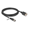 Delock M12 kábel X-kódú 8 tűs anya - RJ45 anya Cat.6A S/FTP installálásához 3 m, fekete