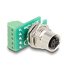 Delock M12 transzfer modul adapter 4 tűs A-kódú anya - 5 tűs sorkapocs installáláshoz