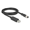 Delock M8 Soros csatlakozású kábel FTDI chip készlettel, A-típusú USB 2.0 apa - M8 RS-232 apa A-kódolású 3 tűs 1,8 m fekete