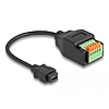 Delock Mini-B-típusú USB 2.0 kábel anya - terminal block adapter lenyomó gombbal 15 cm