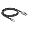 Delock Mini DisplayPort - DisplayPort-kábel 8K 60 Hz 1 m szürke fém retesz nélküli