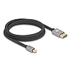 Delock Mini DisplayPort - DisplayPort-kábel 8K 60 Hz 2 m szürke fém retesz nélküli