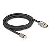 Delock Mini DisplayPort - DisplayPort-kábel 8K 60 Hz 3 m szürke fém retesz nélküli