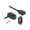 Delock Mini DisplayPort panel tartó anya - DisplayPort anya 45 -ban hajlított 30 cm kábellel 8K 30 Hz fekete