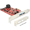 Delock PCI Express Card > 2 x external USB 3.0 + 2 x internal SATA 6 Gb/s Low Profile Form Factor (89389)